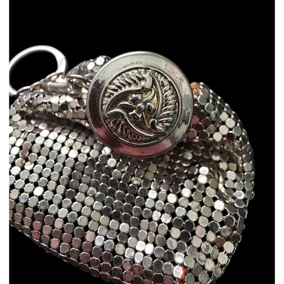 Vintage Silver Mesh Expandable Accordion Opening Keychain Chatelaine Coin Purse - Picture 3 of 7